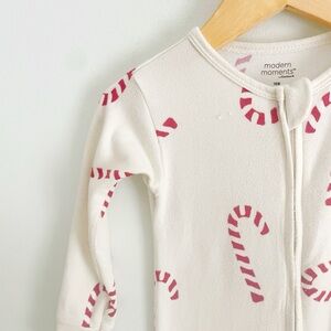 Modern Moments Kids Pajamas - White with Pink Candy Cane Print